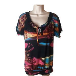 Takoni Multicolor Women's Blouse Plus Size 1X